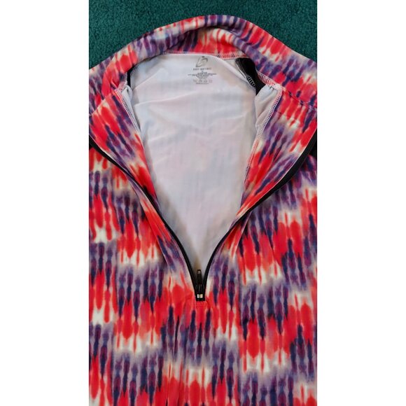 Body Instinct Womens Active Wear Top Half Zip Pullover Long Sleeve Tie Dye Small - Picture 2 of 5